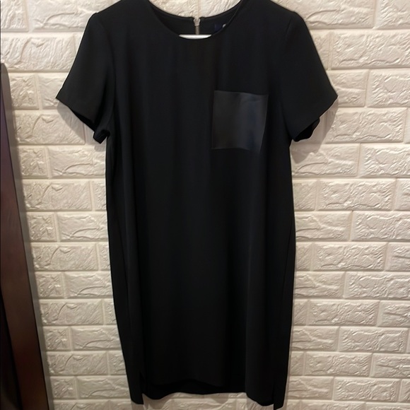 Madewell Black Short Sleeve Dress with Pocket - Picture 1 of 5